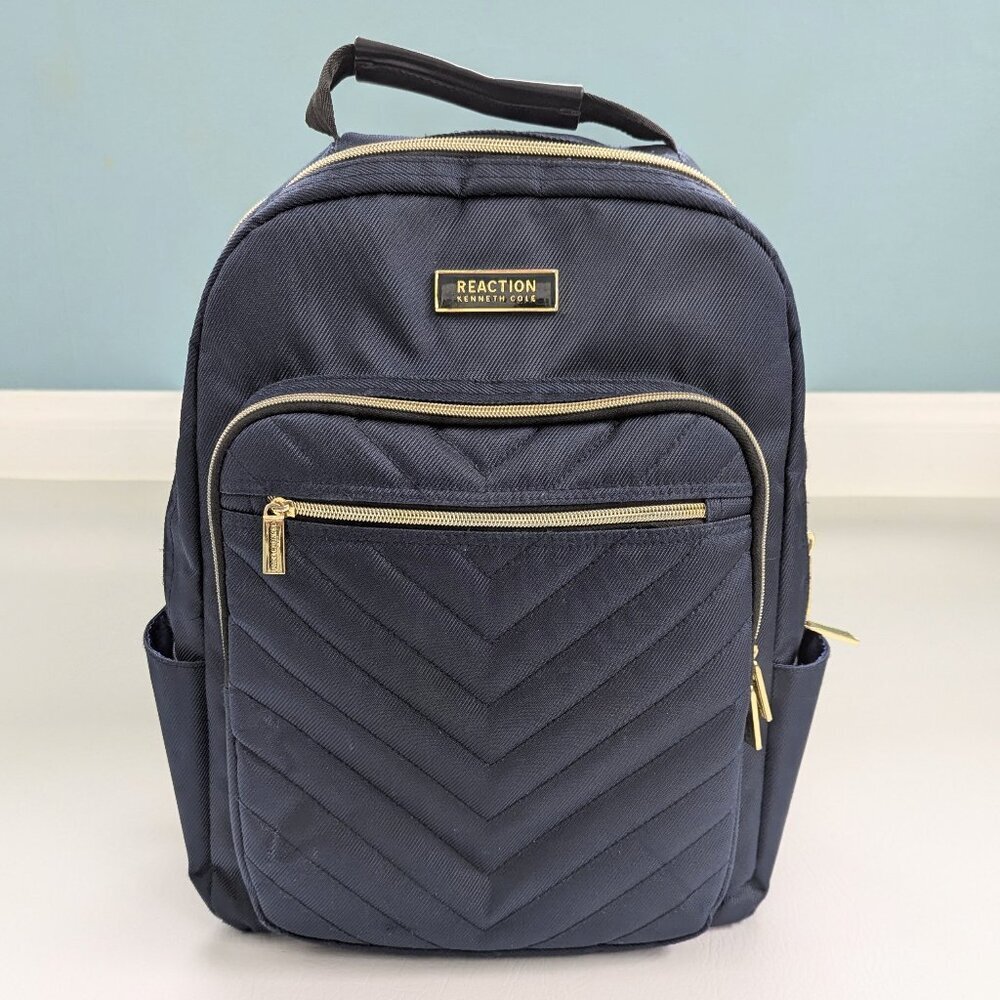 Kenneth Cole Reaction Chelsea Chevron Quilted 15" Laptop Backpack Navy